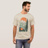 Travel Quote Camping Landscape Retro Art T-shirt (Voorkant volledig)