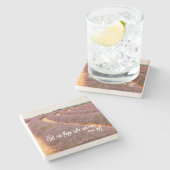 Travel Quote Home Decor op Lavendel Foto Stenen Onderzetter (Zijkant)