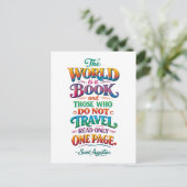 Travel Quote: The World Is a Book Briefkaart (Staand voorkant)