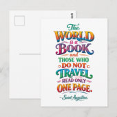 Travel Quote: The World Is a Book Briefkaart (Voorkant / Achterkant)