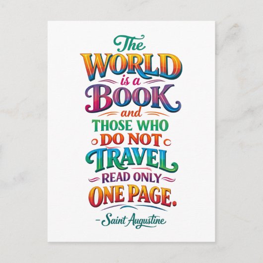 Travel Quote: The World Is a Book Briefkaart (Voorkant)