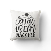 Travel Quote verkennen Dream Ontdek Pillow