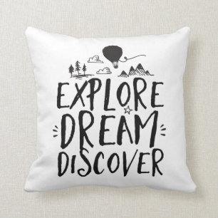 Travel Quote verkennen Dream Ontdek Pillow Kussen