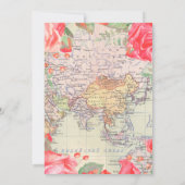 Travel Red Floral Bridal Shower Kaart (Achterkant)