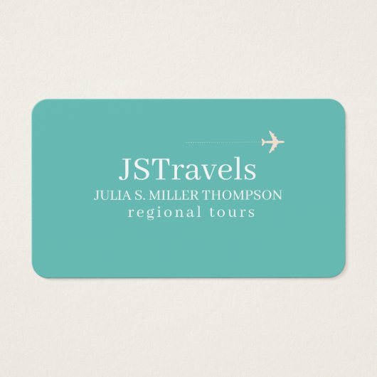 Travel Regional Tours licht-blauwgroen Visitekaartje (Voorkant)