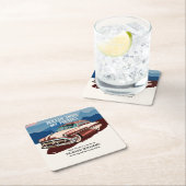 Travel Retro Classic Car Theme 50th Birthday Kartonnen Onderzetters (Insitu)