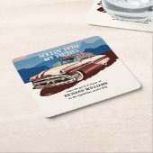 Travel Retro Classic Car Theme 50th Birthday Kartonnen Onderzetters (Schuin)