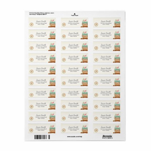 Travel Return Address Labels Adventure Floral (Full Sheet)