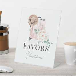 Travel Roze Koffer Vrijgezellenfeest Favors Reclamebord Met Voetstuk