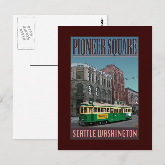 TRAVEL-Seattle-Pioneer Square- Briefkaart (Voorkant / Achterkant)