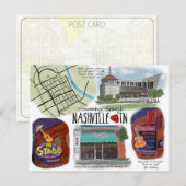 Travel Sketch Briefkaart Strumming door Nashville (Voorkant / Achterkant)