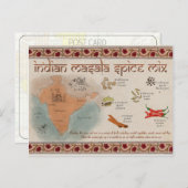 Travel Sketch Postcard: Indian Masala Spice Mix Briefkaart (Voorkant / Achterkant)