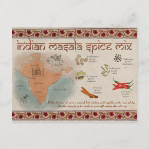 Travel Sketch Postcard: Indian Masala Spice Mix Briefkaart