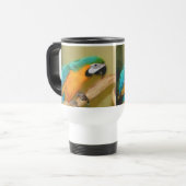 Travel-sleepboot met blauwe gouden Macaw Parrot Reisbeker (Voorkant links)