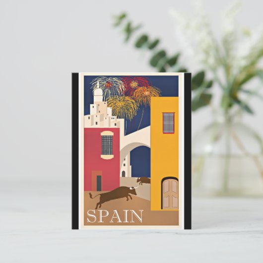 Travel Spain, vintage travel, Briefkaart (Staand voorkant)