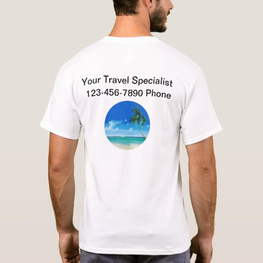 Travel Specialist Business Logo Work Shirten T-shirt (Achterkant)