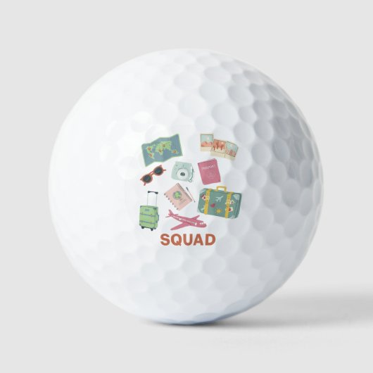 Travel Squad – Schattigee vakantie Essentials Golfballen (Voorkant)