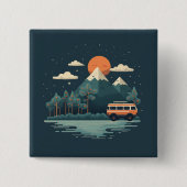 Travel Square-Button Vierkante Button 5,1 Cm (Voorkant)