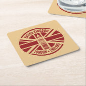 Travel Stamp, Londen Engeland Kartonnen Onderzetters (Schuin)
