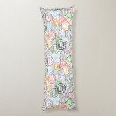 Travel Stamp Patroon Lichaamskussen (Achterkant (Verticaal))