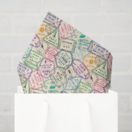 Travel Stamps Decoupage Tissuepapier
