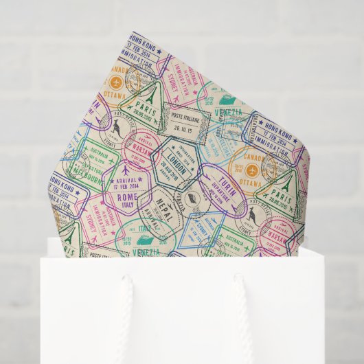 Travel Stamps Decoupage Tissuepapier (Cadeauzakje)