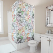 Travel Stamps Douchegordijn (In situ)