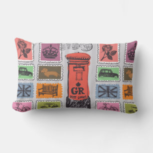 Travel Stamps Lumbar Pillow Kussen