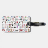 Travel Stamps Patroon Bagagelabel (Achterkant horizontaal)