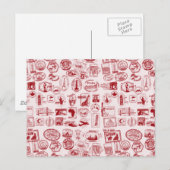 Travel Stamps Patroon Briefkaart (Voorkant / Achterkant)