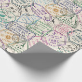 Travel Stamps Patroon Cadeaupapier (Hoek)