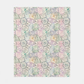 Travel Stamps Patroon Fleece Deken (Voorkant)