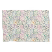 Travel Stamps Patroon Kussensloop (Voorkant)