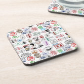 Travel Stamps Patroon Onderzetter (Linkerzijde)