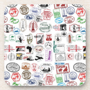 Travel Stamps Patroon Onderzetter