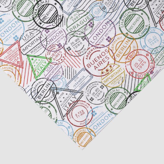 Travel Stamps Tissuepapier (Detail)