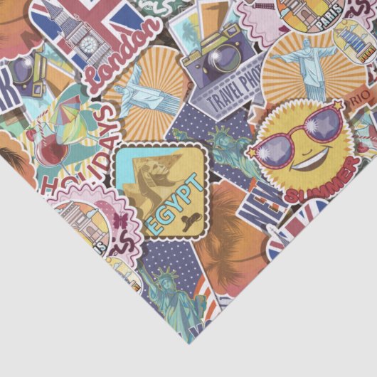 Travel Sticker Pattern Tissuepapier (Detail)