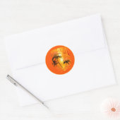 Travel Sunrise Palme Ronde Sticker (Envelop)