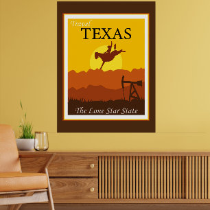 Travel Texas, de Lone Star-staat Poster