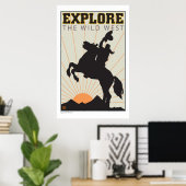 TRAVEL-Texas-Wild West Poster (Thuiskantoor)
