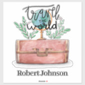 Travel the world toevoegen naam toe sticker (Vel)