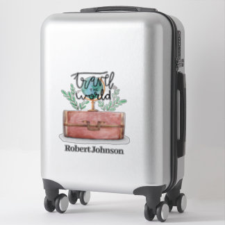 Travel the world toevoegen naam toe sticker