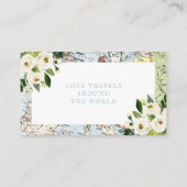 Travel-thema Floral Blue en Green Map Plaatskaartje (Achterkant)