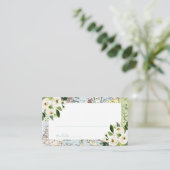 Travel-thema Floral Blue en Green Map Plaatskaartje (Staand voorkant)