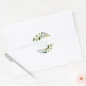 Travel Theme Baby shower Floral Map Ronde Sticker (Envelop)