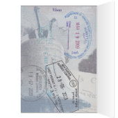 Travel Theme Bar Bat Mitzvah Weddentable Card (Binnen (Links))