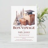 Travel Theme Graduation Party Invitation Kaart (Staand voorkant)
