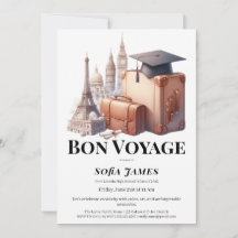 Travel Theme Graduation Party Invitation