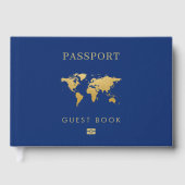 Travel Theme UNIQUE Editable Passport Photo Page Gastenboek (Voorkant)