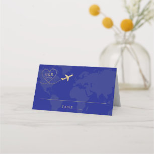 Travel Theme Weddenschap Logo blauwe kaart Plaatskaartje